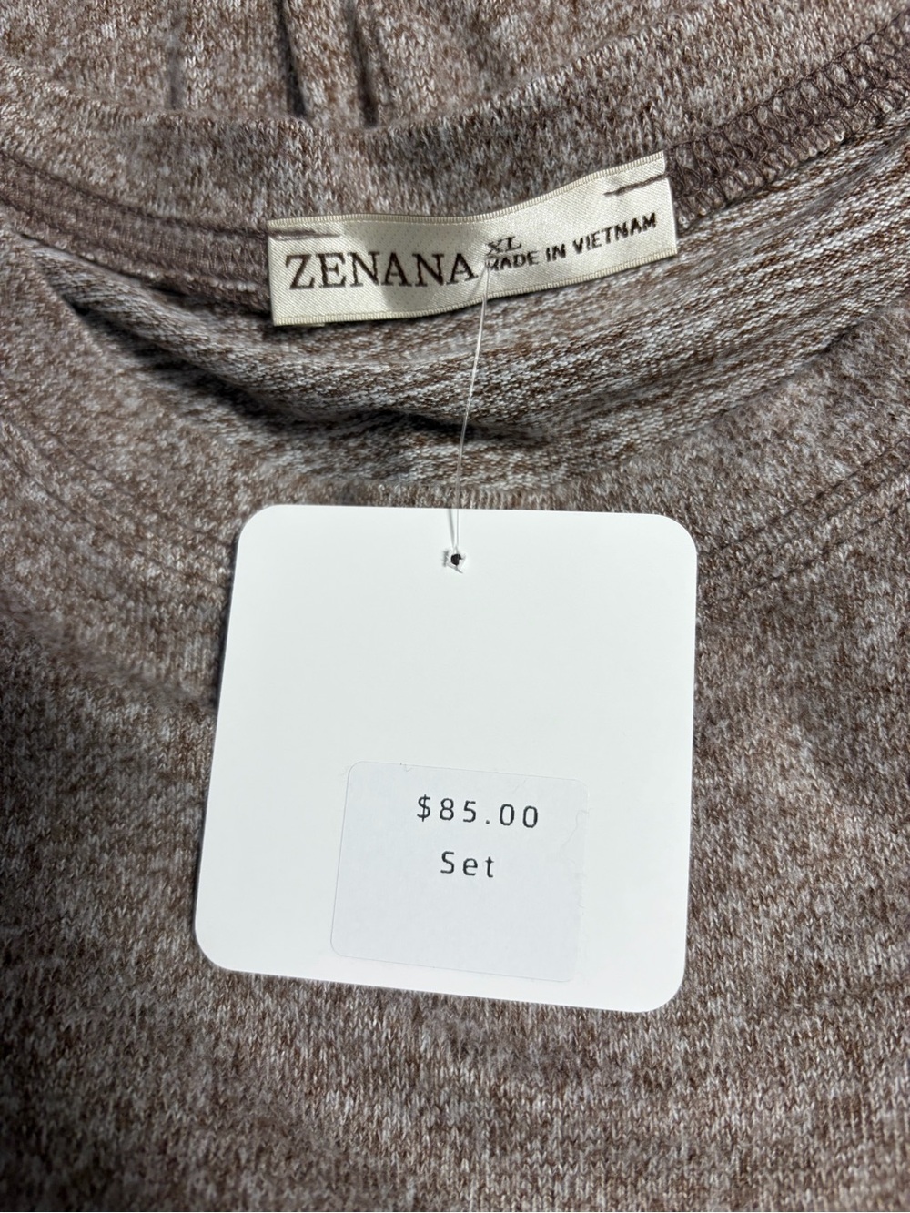 Zenana Heathered Taupe Knit Top - Picture 5 of 7
